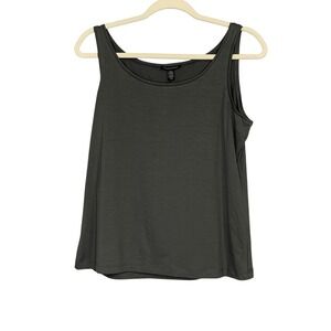 Eileen Fisher Tank Top Women's M/M Gray Scoop Neck Sleeveless Casual‎ Knit